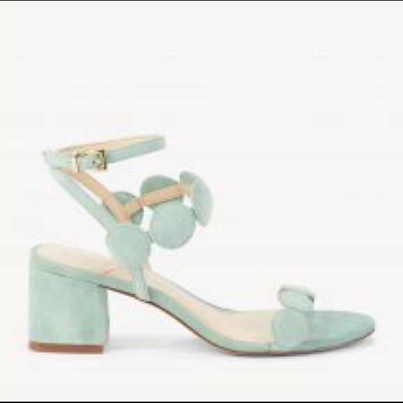 sage green block heels